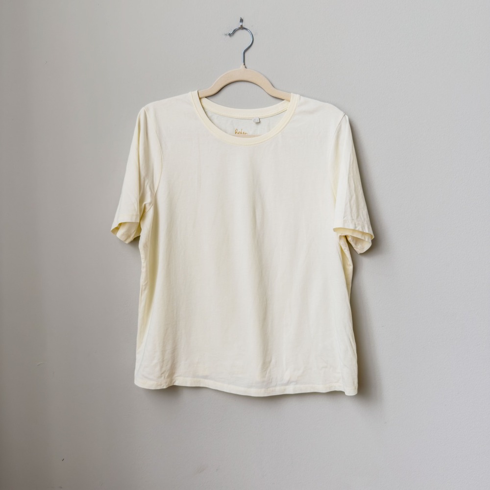 Women's Boden Casual Crew Tee Light Yellow Size 12